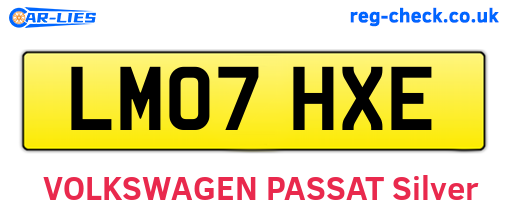LM07HXE are the vehicle registration plates.