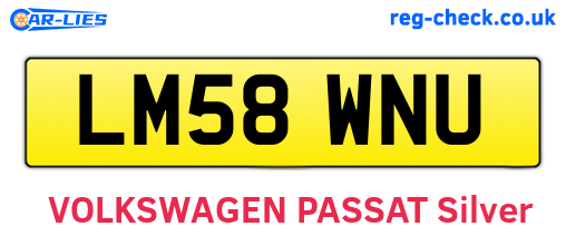 LM58WNU are the vehicle registration plates.