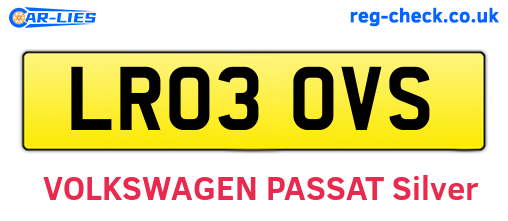 LR03OVS are the vehicle registration plates.
