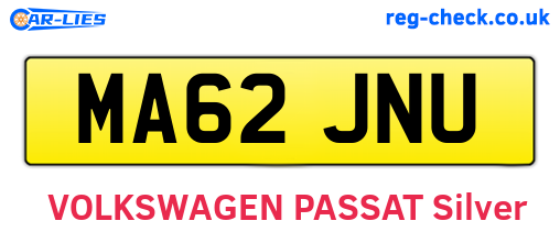 MA62JNU are the vehicle registration plates.