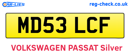 MD53LCF are the vehicle registration plates.
