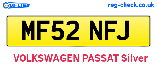 MF52NFJ are the vehicle registration plates.