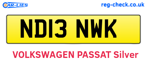 ND13NWK are the vehicle registration plates.