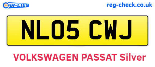 NL05CWJ are the vehicle registration plates.