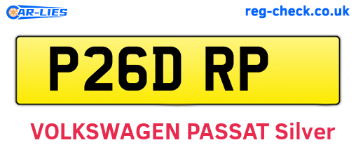 P26DRP are the vehicle registration plates.