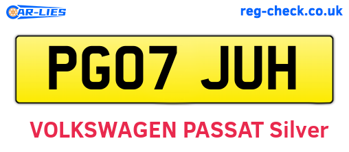 PG07JUH are the vehicle registration plates.