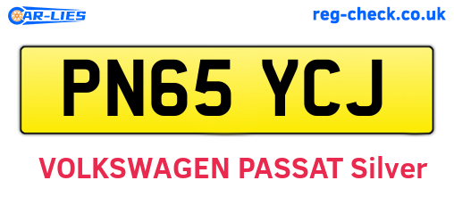 PN65YCJ are the vehicle registration plates.