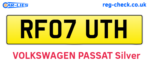 RF07UTH are the vehicle registration plates.