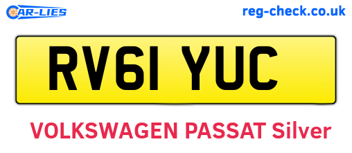 RV61YUC are the vehicle registration plates.