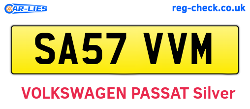 SA57VVM are the vehicle registration plates.