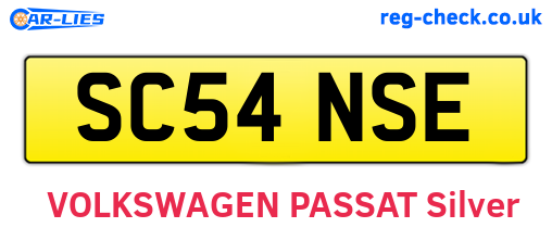 SC54NSE are the vehicle registration plates.