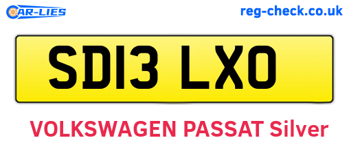 SD13LXO are the vehicle registration plates.