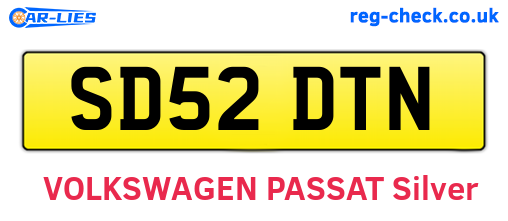 SD52DTN are the vehicle registration plates.