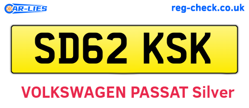 SD62KSK are the vehicle registration plates.
