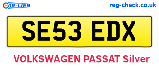 SE53EDX are the vehicle registration plates.