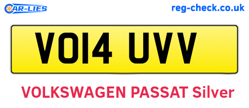 VO14UVV are the vehicle registration plates.