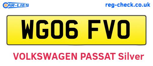 WG06FVO are the vehicle registration plates.