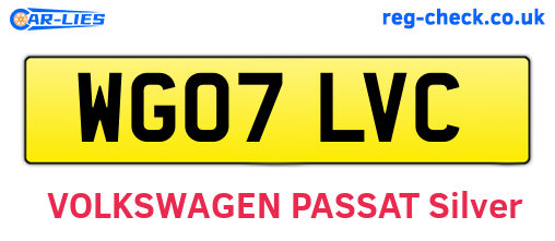 WG07LVC are the vehicle registration plates.