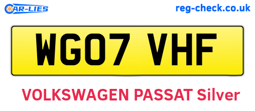WG07VHF are the vehicle registration plates.