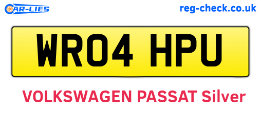 WR04HPU are the vehicle registration plates.