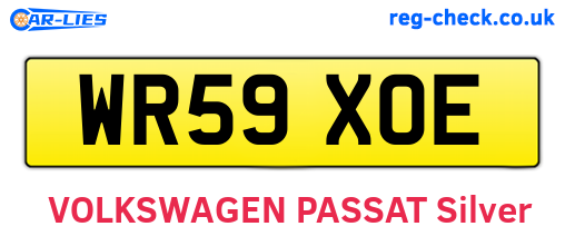 WR59XOE are the vehicle registration plates.