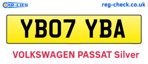 YB07YBA are the vehicle registration plates.
