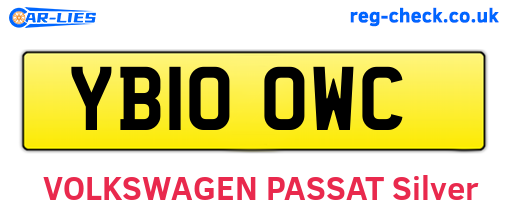 YB10OWC are the vehicle registration plates.