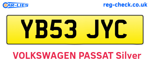 YB53JYC are the vehicle registration plates.