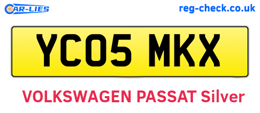 YC05MKX are the vehicle registration plates.