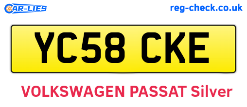 YC58CKE are the vehicle registration plates.