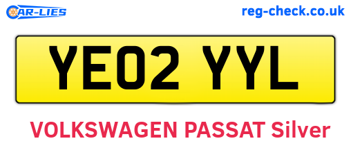 YE02YYL are the vehicle registration plates.
