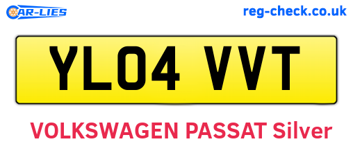 YL04VVT are the vehicle registration plates.