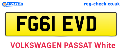 FG61EVD are the vehicle registration plates.