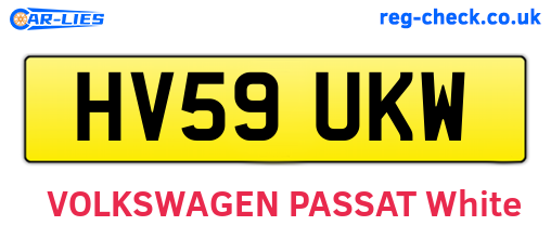 HV59UKW are the vehicle registration plates.