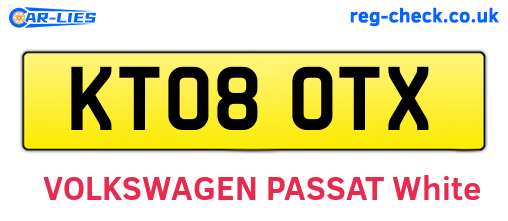 KT08OTX are the vehicle registration plates.