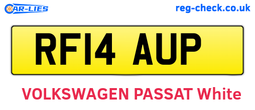 RF14AUP are the vehicle registration plates.