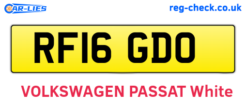 RF16GDO are the vehicle registration plates.
