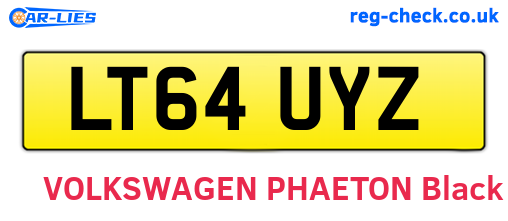 LT64UYZ are the vehicle registration plates.