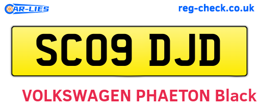 SC09DJD are the vehicle registration plates.