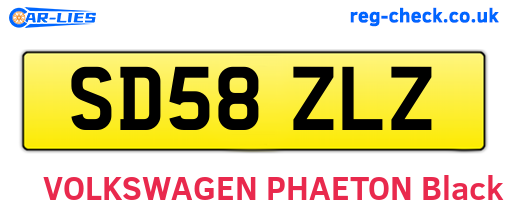 SD58ZLZ are the vehicle registration plates.