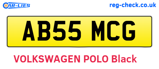 AB55MCG are the vehicle registration plates.