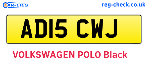 AD15CWJ are the vehicle registration plates.