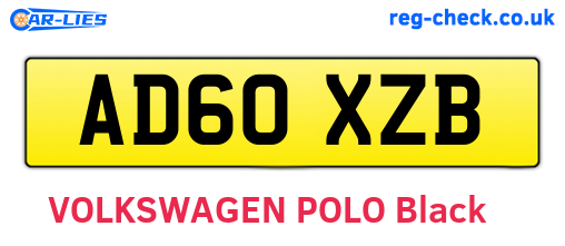 AD60XZB are the vehicle registration plates.