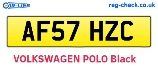 AF57HZC are the vehicle registration plates.