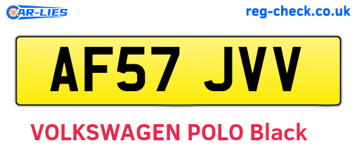 AF57JVV are the vehicle registration plates.