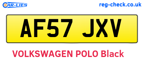 AF57JXV are the vehicle registration plates.