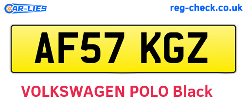 AF57KGZ are the vehicle registration plates.