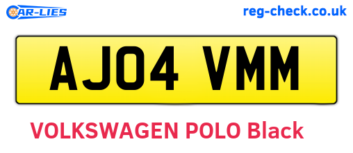 AJ04VMM are the vehicle registration plates.