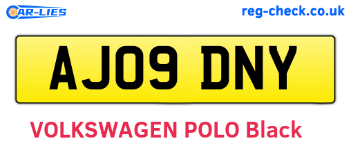 AJ09DNY are the vehicle registration plates.