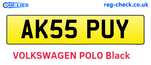 AK55PUY are the vehicle registration plates.